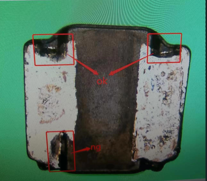 标注的是ng的地方，OK的地方给检出来了
